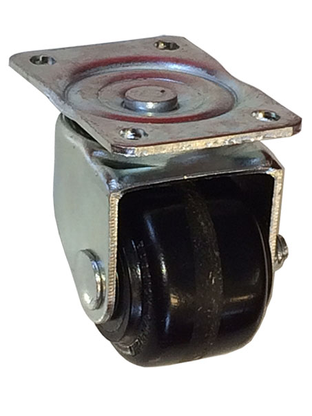 Caster; Swivel; 2-3/8" x 1-5/8"; Phenolic; Plate; 2-1/2"x3-5/8": holes: 1-3/4"x2-3/4" (slot to 2-7/8"); 5/16" bolt; Zinc; Roller Brng; 600# (Item #65672) Caster; Swivel; 2-3/8" x 1-5/8"; Phenolic; Plate; 2-1/2"x3-5/8": holes: 1-3/4"x2-3/4" (slot to 2-7/8"); 5/16" bolt; Zinc; Roller Brng; 600# (Item #65672)
