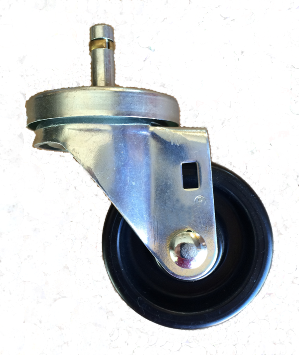 Caster; Swivel; 3" x 1-1/4"; Polyolefin; Grip Ring (7/16" x 1-3/8"); Zinc; Plain bore; 250#; Dustcap (Mtl) (Item #66329)