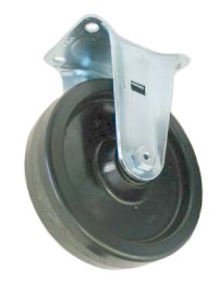 Caster; Rigid; 5" x 1"; Polyolefin (Dark); Plate; 2-3/4"x3-3/4"; holes: 1-3/4"x2-7/8" (slots to 3"); 5/16" bolt; Zinc; Plain bore; 230# (Item #68018) Caster; Rigid; 5" x 1"; Polyolefin (Dark); Plate; 2-3/4"x3-3/4"; holes: 1-3/4"x2-7/8" (slots to 3"); 5/16" bolt; Zinc; Plain bore; 230# (Item #68018)