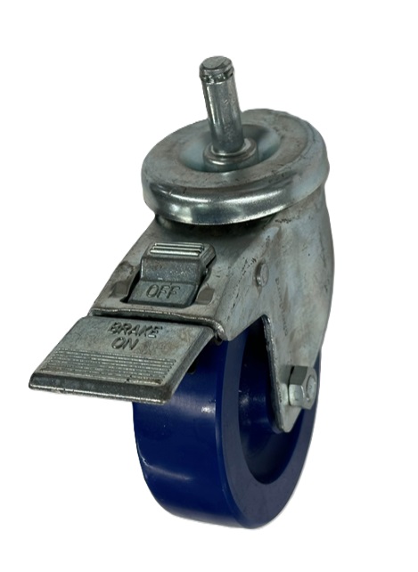 Caster; Swivel; 4" x 1-1/4"; Polyurethane (Solid); Grip Ring (7/16" x 1-3/8"); Zinc; Delrin Spanner; 300#; Dust Cover (Mtl); Total Lock brake (Item #63893) Caster; Swivel; 4" x 1-1/4"; Polyurethane (Solid); Grip Ring (7/16" x 1-3/8"); Zinc; Delrin Spanner; 300#; Dust Cover (Mtl); Total Lock brake (Item #63893)