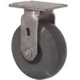 Caster; Rigid; 8" x 3"; Polyurethane (Gray); Plate (4-1/2"x6-1/4"; holes: 2-7/16"x4-15/16" slotted to 3-3/8"x5-1/4"; 1/2" bolt); Zinc; Sealed Prec BB; 2400# (Item #66213) Caster; Rigid; 8" x 3"; Polyurethane (Gray); Plate (4-1/2"x6-1/4"; holes: 2-7/16"x4-15/16" slotted to 3-3/8"x5-1/4"; 1/2" bolt); Zinc; Sealed Prec BB; 2400# (Item #66213)