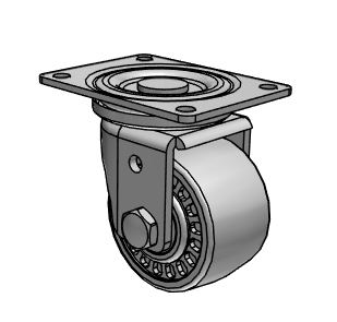 Caster; Swivel; 3" x 1-13/16"; Urethane (Gray); Plate (3-1/8"x4-1/8"; holes: 2-3/8"x3-3/8"; 5/16" bolt); Zinc; Roller Brng; 1000# (Item #64286) Caster; Swivel; 3" x 1-13/16"; Urethane (Gray); Plate (3-1/8"x4-1/8"; holes: 2-3/8"x3-3/8"; 5/16" bolt); Zinc; Roller Brng; 1000# (Item #64286)