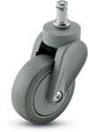 Caster; Swivel; 4" x 15/16"; PolyU on PolyO (Gray); Grip Ring; 7/16"x7/8"; Gray GFN; Delrin Brng; 125# (Item #67971)