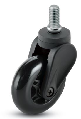 (image for) Caster; Swivel; 3" x 15/16"; Black Polyurethane (Donut); Grip Ring (7/16" x 7/8"); Black Yoke; Precision Ball Brng; 120# (Item #65027)