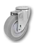 Caster; Swivel; 3" x 1-1/4"; PolyU on PolyO (Gray); Hollow Kingpin; 1/2 bolt; Zinc; Twin Ball Bearings; 250# (Item #64037)