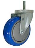 Caster; Swivel; 5" x 1-1/2"; PolyU on PolyO (Blue); Threaded Stem (1/2"-13TPI x 1-1/2"); Zinc; Roller Brng; 450# (Item #66198)