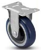 Caster; Rigid; 5" x 1-1/4"; PolyU on PolyO (Blue); Plate (2-5/8x3-3/4; holes: 1-3/4x2-3/4 slotted to 3; 5/16 bolt); Zinc; Prec Ball Brng; 315#; Thread Guards (Item #66735) Caster; Rigid; 5" x 1-1/4"; PolyU on PolyO (Blue); Plate (2-5/8x3-3/4; holes: 1-3/4x2-3/4 slotted to 3; 5/16 bolt); Zinc; Prec Ball Brng; 315#; Thread Guards (Item #66735)