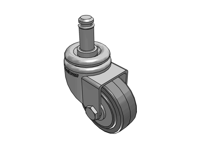 (image for) Caster; Swivel; 2" x 13/16"; Gray Rubber (Non-marking); Grip Ring (7/16" x 7/8"); Zinc; Plain bore; 75# (Item #63887)