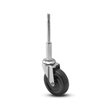 Caster; Swivel; 3" x 13/16"; Rubber (Soft); Ladder Caster stem (5/16"x4-13/16"; thread length 5/8"); Zinc; Plain bore; 110#. Spring not included. (Item #64720) Caster; Swivel; 3" x 13/16"; Rubber (Soft); Ladder Caster stem (5/16"x4-13/16"; thread length 5/8"); Zinc; Plain bore; 110#. Spring not included. (Item #64720)