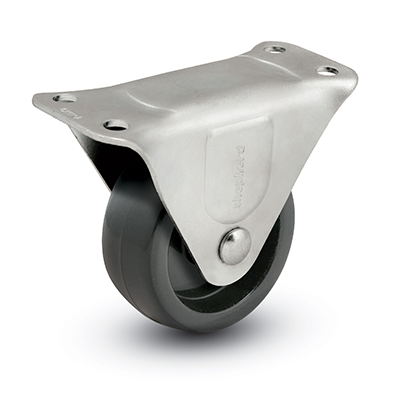 (image for) Caster; Rigid; 2-1/2" x 1-1/8"; Rubber (Hard); Plate; 2-1/8"x4-3/8": holes: 1-1/16"x3-1/2"; 5/16" bolt; Zinc; Plain bore; 175# (Item #64499)