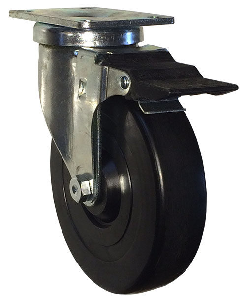 Caster; Swivel; 3 x 1-1/4; Rubber; Hard; Plate; 3-1/8x4-1/8; holes: 1-3/4x3 (slotted to 2-3/8x3-3/8); 3/8 bolt; Zinc; Ball Brng; 250#; Pedal Whl Brake (Item #68288) Caster; Swivel; 3 x 1-1/4; Rubber; Hard; Plate; 3-1/8x4-1/8; holes: 1-3/4x3 (slotted to 2-3/8x3-3/8); 3/8 bolt; Zinc; Ball Brng; 250#; Pedal Whl Brake (Item #68288)