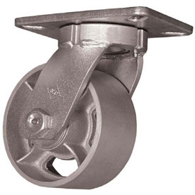 Caster; Swivel; 12x2-1/2; Cast Iron; Plate; 5-1/4x7-1/4; holes: 3-3/8x5-1/4 (slotted to 4-1/8x6-1/8); 1/2 bolt; Roller Brng; 1800#; Kingpinless (Item #67515) Caster; Swivel; 12x2-1/2; Cast Iron; Plate; 5-1/4x7-1/4; holes: 3-3/8x5-1/4 (slotted to 4-1/8x6-1/8); 1/2 bolt; Roller Brng; 1800#; Kingpinless (Item #67515)