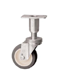Leveling Caster; Swivel; 3"x1-1/4"; PolyU on PolyO; Plate (2-3/8"x3-5/8"; holes: 1-3/4x2-7/8 slots to 3; 5/16 bolt); 250#; Load height: 6.06" - 6.81" (Item #66958) Leveling Caster; Swivel; 3"x1-1/4"; PolyU on PolyO; Plate (2-3/8"x3-5/8"; holes: 1-3/4x2-7/8 slots to 3; 5/16 bolt); 250#; Load height: 6.06" - 6.81" (Item #66958)