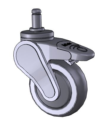 Caster; Swivel; 3" x 1"; Thermoplastized Rubber (Gray); Grip Ring (7/16" x 7/8"); Nylon (Gray); Prec Ball Brng; 140#; Thread guards; Pedal Wheel Brake (Item #64292) Caster; Swivel; 3" x 1"; Thermoplastized Rubber (Gray); Grip Ring (7/16" x 7/8"); Nylon (Gray); Prec Ball Brng; 140#; Thread guards; Pedal Wheel Brake (Item #64292)