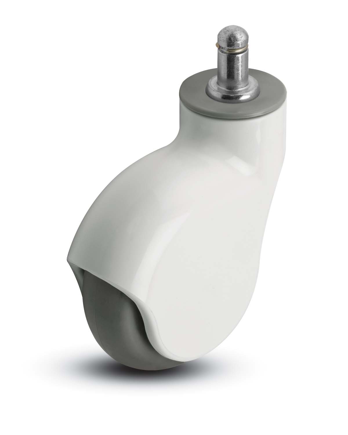 Caster; Swivel; 3 x 1; TPR Gray; Grip Ring; 7/16x7/8; White Nylon; Concealed Axle; Precision Ball Brng; 110#; Raceway Seal; Thread guards (Item #65940)