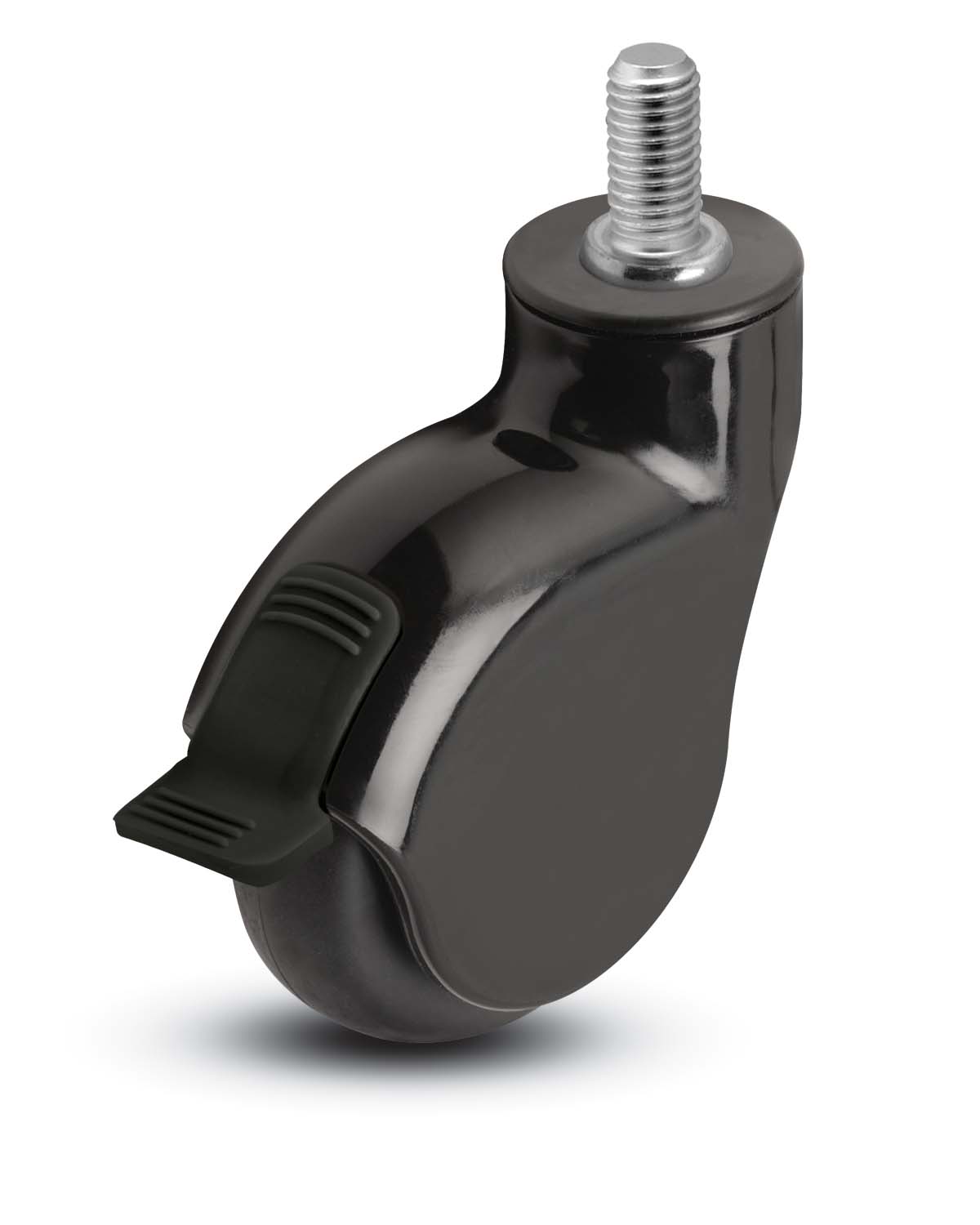 Caster; Swivel; 3" x 1"; Thermoplastized Rubber (Black); Threaded Stem (3/8"-16TPI x 3/4"); Black Rig; Prec Ball Brng; 110#; Raceway Seal; Thread guards; Brake (Item #64884) Caster; Swivel; 3" x 1"; Thermoplastized Rubber (Black); Threaded Stem (3/8"-16TPI x 3/4"); Black Rig; Prec Ball Brng; 110#; Raceway Seal; Thread guards; Brake (Item #64884)