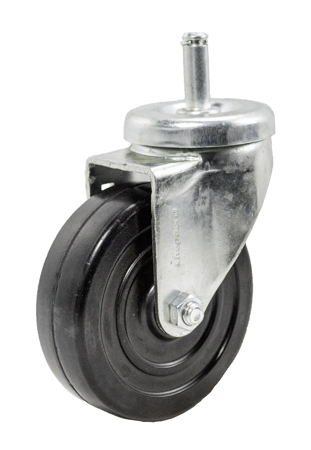 Caster; Swivel; 4" x 1-1/4"; Phenolic; Grip Ring (7/16" x 1-1/4"); Zinc; Steel Spanner; 350#; Total Lock (Trailing) (Item #63932)