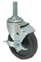 Caster; Swivel; 5" x 1"; Polyolefin; Threaded Stem (7/16"-14TPI x1-1/2"); Zinc; Plain bore; 175#; Tread brake (Item #65766)