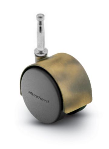 Caster; Twin; Swivel; 2" (50mm); Nylon; Grip Neck; 5/16"x1-1/2"; Antique; Steel Axle; 75#; Hood (Item #68370) Caster; Twin; Swivel; 2" (50mm); Nylon; Grip Neck; 5/16"x1-1/2"; Antique; Steel Axle; 75#; Hood (Item #68370)