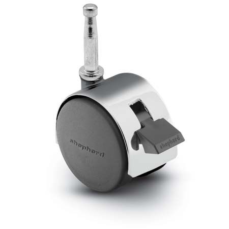 Caster; Twin; Swivel; 2" (50mm); Nylon; Grip Neck; 5/16"x1-1/2"; Bright Chrome; Zinc Body; 75#; Pedal Lock; Wheel; Hood (Item #68098) Caster; Twin; Swivel; 2" (50mm); Nylon; Grip Neck; 5/16"x1-1/2"; Bright Chrome; Zinc Body; 75#; Pedal Lock; Wheel; Hood (Item #68098)