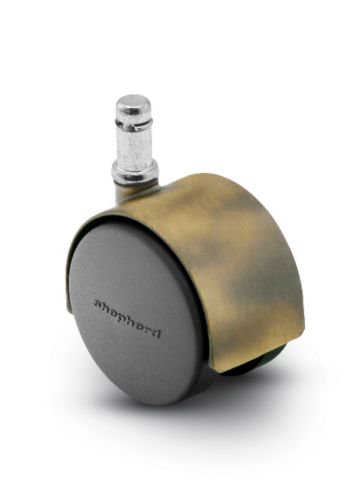 Caster; Twin; Swivel; 2" (50mm); Nylon; Grip Ring; 7/16x7/8; Antique; Steel Axle; 75#; Hood (Item #68373) Caster; Twin; Swivel; 2" (50mm); Nylon; Grip Ring; 7/16x7/8; Antique; Steel Axle; 75#; Hood (Item #68373)
