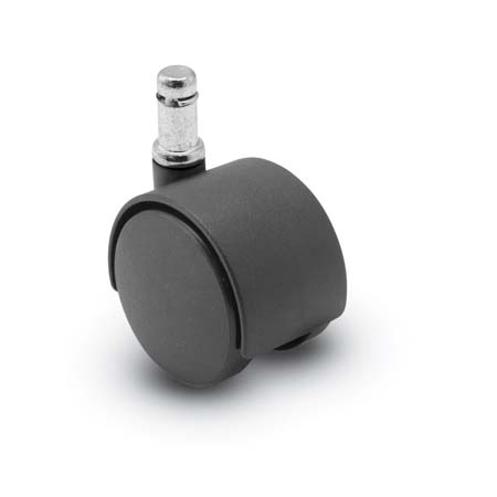 Caster; Twin Wheel; Swivel; 60mm; Polyurethane Tread; Grip Ring (7/16" x 1-3/8"); Black; Riveted Axle; 120#; Hood (Item #63107) Caster; Twin Wheel; Swivel; 60mm; Polyurethane Tread; Grip Ring (7/16" x 1-3/8"); Black; Riveted Axle; 120#; Hood (Item #63107)