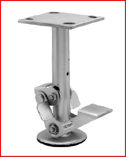 Floor Lock; For 8" Casters; Extended: 10-1/2"; Plate (5-1/4"x7-1/4"; holes: 3-3/8"x5-1/4" slots to 4-1/8"x6-1/8"; 1/2" bolt); Zinc (Item #87492) Floor Lock; For 8" Casters; Extended: 10-1/2"; Plate (5-1/4"x7-1/4"; holes: 3-3/8"x5-1/4" slots to 4-1/8"x6-1/8"; 1/2" bolt); Zinc (Item #87492)