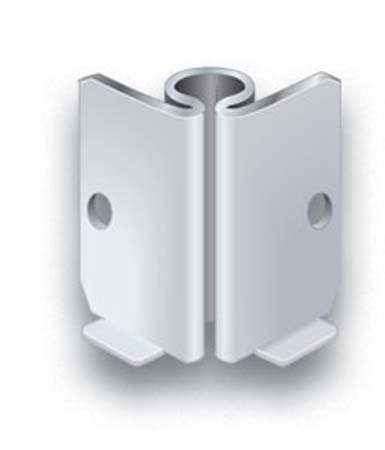 Socket; 90 degree; inside corner bracket; fits 7/16" Grip Ring connectors up to 1-7/16" inches long; 11/32" holes; Extends 1-5/16" from corner; 1-9/16" tall (Item #89202) Socket; 90 degree; inside corner bracket; fits 7/16" Grip Ring connectors up to 1-7/16" inches long; 11/32" holes; Extends 1-5/16" from corner; 1-9/16" tall (Item #89202)