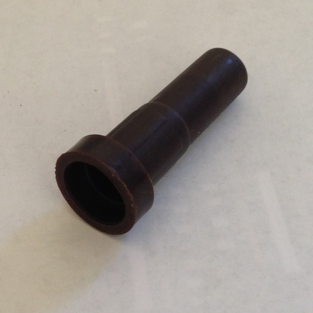 Socket; Round; 1/2" OD x 3/8" (.39") ID; Plastic; Compatible w/ 3/8" x 1-1/2" bed roller caster grip neck stem. 1-1/2" long (excl flange). 3/4" wide at flange. (Item #88450) Socket; Round; 1/2" OD x 3/8" (.39") ID; Plastic; Compatible w/ 3/8" x 1-1/2" bed roller caster grip neck stem. 1-1/2" long (excl flange). 3/4" wide at flange. (Item #88450)