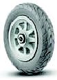 Wheel; 6" x 1-1/4"; Flat Free (Gray); Ball Brng; 150#; 3/8" Bore; 1-9/16" Hub Length. Performs like a pneumatic but requires no air and never goes flat. (Item #89755) Wheel; 6" x 1-1/4"; Flat Free (Gray); Ball Brng; 150#; 3/8" Bore; 1-9/16" Hub Length. Performs like a pneumatic but requires no air and never goes flat. (Item #89755)