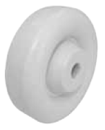 Wheel; 5" x 1-1/4"; Polyolefin (White); Plain bore; 1/2" Bore; 1-9/16" Hub Length; 375# (Item #88949) Wheel; 5" x 1-1/4"; Polyolefin (White); Plain bore; 1/2" Bore; 1-9/16" Hub Length; 375# (Item #88949)