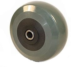 (image for) Caster; Swivel; 8" x 3"; Polyurethane (Gray); Plate (4-1/2"x6-1/4"; holes: 2-7/16"x4-15/16" slotted to 3-3/8"x5-1/4"; 1/2" bolt); Zinc; Sealed Prec BB; 2400# (Item #66215)