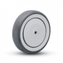 Wheel; 5" x 1-1/4"; PolyU on PolyO (Gray); Prec Ball Brngs; 5/16" Bore; 1-9/16" Hub Length; 260#; Thread guards (Item #87500) Wheel; 5" x 1-1/4"; PolyU on PolyO (Gray); Prec Ball Brngs; 5/16" Bore; 1-9/16" Hub Length; 260#; Thread guards (Item #87500)