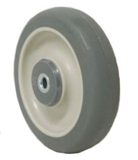 Wheel; 5" x 1-1/4"; PolyU on PolyO (Gr/Bg); Plain bore; 1/2" Bore; 1-9/16" Hub Length; 300# (Item #88618)
