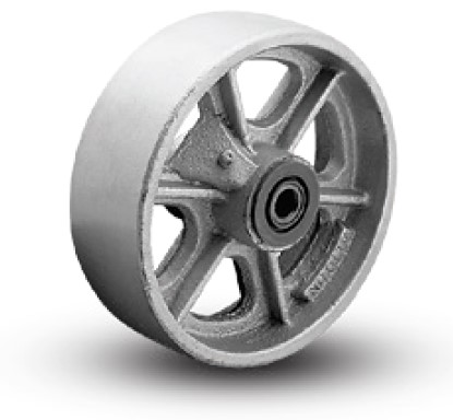 Wheel; 8" x 2-1/2"; Cast Iron; Roller Brng; 1/2" Bore; 3" Hub Length; 1800# (Item #87361) Wheel; 8" x 2-1/2"; Cast Iron; Roller Brng; 1/2" Bore; 3" Hub Length; 1800# (Item #87361)