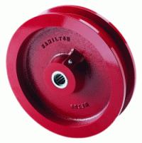 Wheel; 6"x2-1/8" (7-1/4"x3" with flanges); Double Flanged; Cast & Steel; Prec Tapered Brng; 3/4" Bore; 3-1/2" Hub Length; 2500# (Item #89272)