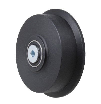 Single Flanged Wheel; 5" x 1-7/16" (6" x 1-13/16" with flange); Compressed Cast Nylon; Twin Precision 6205 Bearings; 2200#; 1/2" Bore; 2-7/16" Hub Length; 175 F (Item #87286)