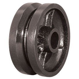 Wheel; 10" x 3"; V-Groove (7/8) Cast Iron; Roller Brng; 1-1/2" Bore; 3-1/4" Hub Length; 3000# (Item #88297) Wheel; 10" x 3"; V-Groove (7/8) Cast Iron; Roller Brng; 1-1/2" Bore; 3-1/4" Hub Length; 3000# (Item #88297)