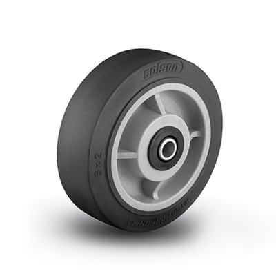 Wheel; 4" x 2"; Thermoplastized Rubber (Black); Roller Brng; 1/2" Bore; 2-7/16" Hub Length; 300# (Item #87841) Wheel; 4" x 2"; Thermoplastized Rubber (Black); Roller Brng; 1/2" Bore; 2-7/16" Hub Length; 300# (Item #87841)