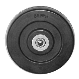 Wheel; 3" x 1-1/4"; 75A Soft Rubber; Twin Ball Bearings; 3/8" Bore; 1-1/2" Hub Length; 150# (Item #87525)