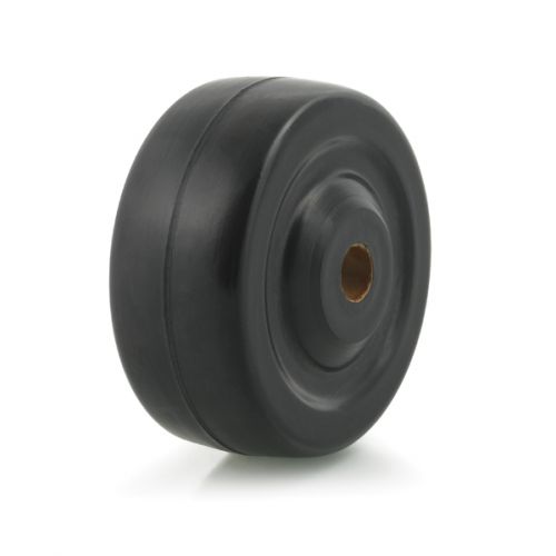 Wheel; 2-1/2" x 1-1/4"; Rubber (Hard); Nylon Bushing; 1/2" Bore; 1-9/16" Hub Length; 275# (Item #87190)