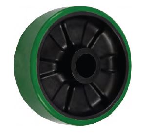 Wheel; 8" x 2"; PolyU on Nylon; Plain bore; 1-3/16" Bore; 2-3/16" Hub Length; 1400# (Item #88305) Wheel; 8" x 2"; PolyU on Nylon; Plain bore; 1-3/16" Bore; 2-3/16" Hub Length; 1400# (Item #88305)
