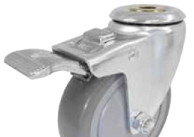 Yoke; Swivel; 4" x 1-1/4"; Hollow Kingpin (1/2" bolt hole); Zinc; 3/8" Bore; 1-9/16" Hub Length; 300#; Total Lock (Item #88689)