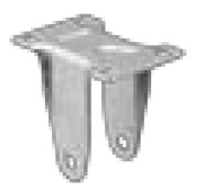 Yoke; Rigid; 3" x 1-1/4"; Top Plate (2-5/8"x3-3/4"; holes: 1-3/4"x2-3/4" slotted to 3"; 5/16" bolt); Zinc; 3/8" Bore; 1-9/16" Hub Length; 250# (Item #88982)