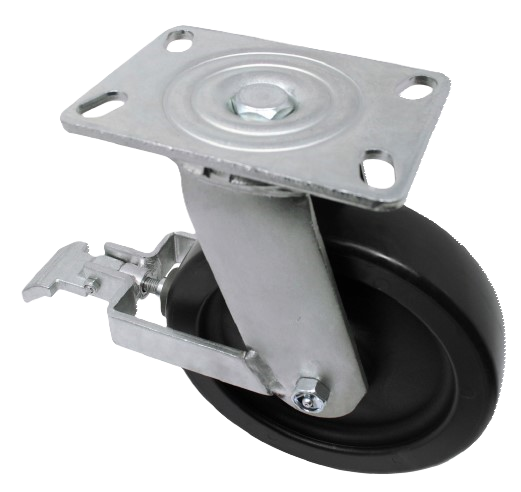 (image for) YOKE ONLY; Swivel; 6" x 2"; Plate (4"x4-1/2"; holes: 2-5/8"x3-5/8" slots to 3"x3"; 3/8" bolt); 1/2" Bore; 2-9/16" Hub Length; 1250#; Weld-on Face Brake (Item #87294)