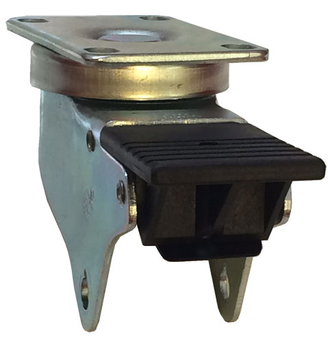 Yoke Axle & Nut; Swivel; 3-1/2" x 1-1/4"; Plate (2-3/8"x3-5/8"; holes: 1-3/4"x2-7/8" slotted to 3"; 5/16" bolt); 3/8" Bore; 1-9/16" Hub Length; 350#; Total Lck (Item #88598)