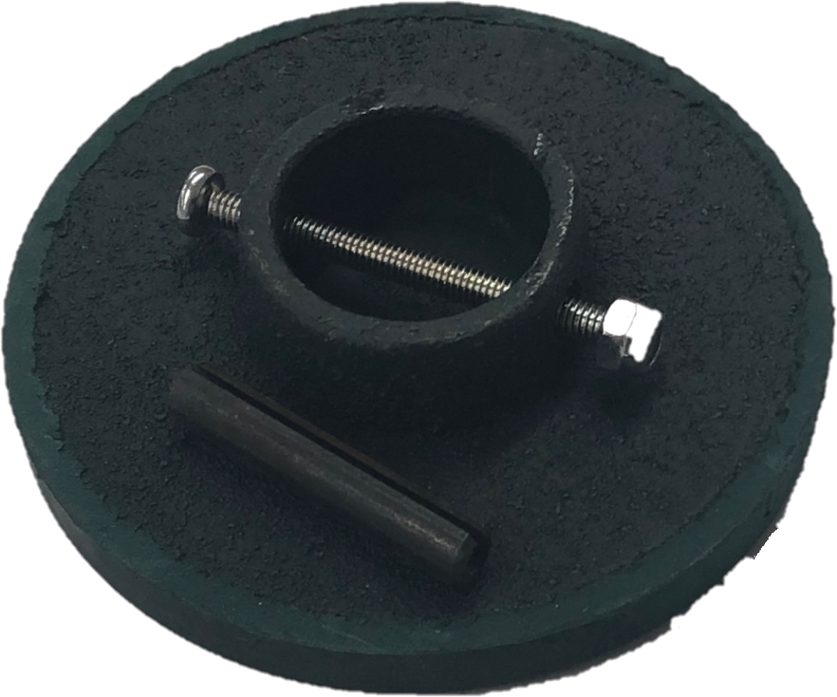 Replacement Floor Lock Foot; Cast Iron with Rubber Pad; 3" x 1/4"; 1" receiver ID; Comes with rollpin and bolt. (Item #87791) Replacement Floor Lock Foot; Cast Iron with Rubber Pad; 3" x 1/4"; 1" receiver ID; Comes with rollpin and bolt. (Item #87791)