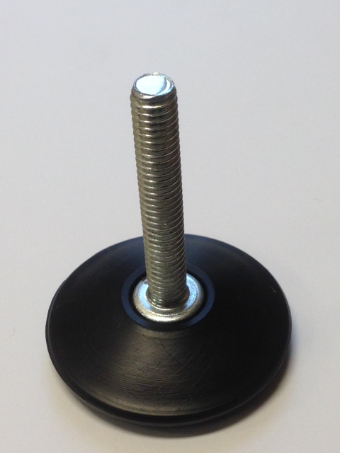 Glide; High impact black plastic base 1/4" tall x 2" diam; ; Threaded Stem (5/16"-18TPI x 2"); 200# (Item #88566)