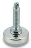 Glide; base is 3/8" tall x 1-3/8" diam; Polyethylene; Threaded Stem (5/16"-18TPI x 1"); Zinc; 100# (Item #89233)