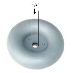 (image for) Caster Bumper; 3-1/4" Diameter; 1" Height; Rubber; 5/16" Hole; Equipped with steel insert. Generally used on the Ends of tubular handles on carts. (Item #88361)